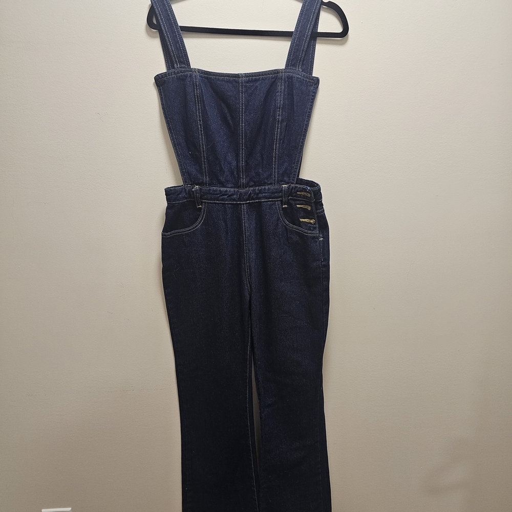 Women's Dark Blue Denim Overalls